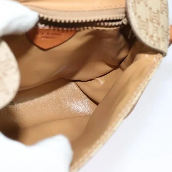 Authentic CELINE Macadam Canvas Shoulder Bag PVC Beige Gold - Picture 8 of 16